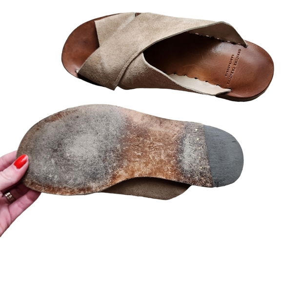 OFFICINE CREATIVE Leather Suede slide sandals size 38 - Picture 4 of 12